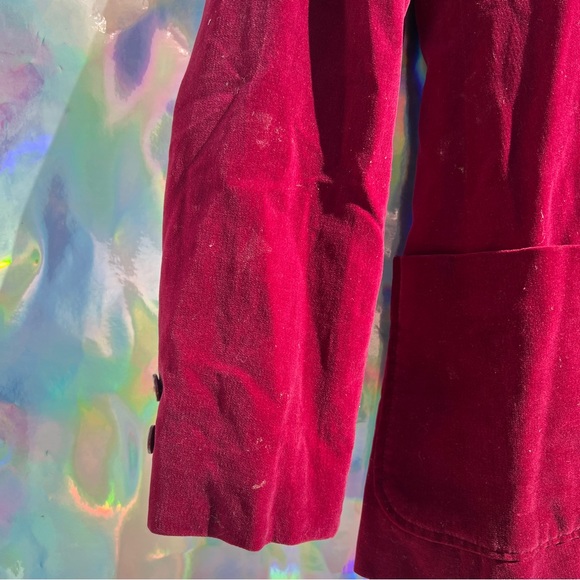 70s Maroon Velvet Slim Blazer - Picture 13 of 13